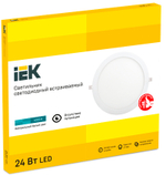 Светильник ДВО 1609 белый, круг LED 24Вт 4000 IP20 IEK