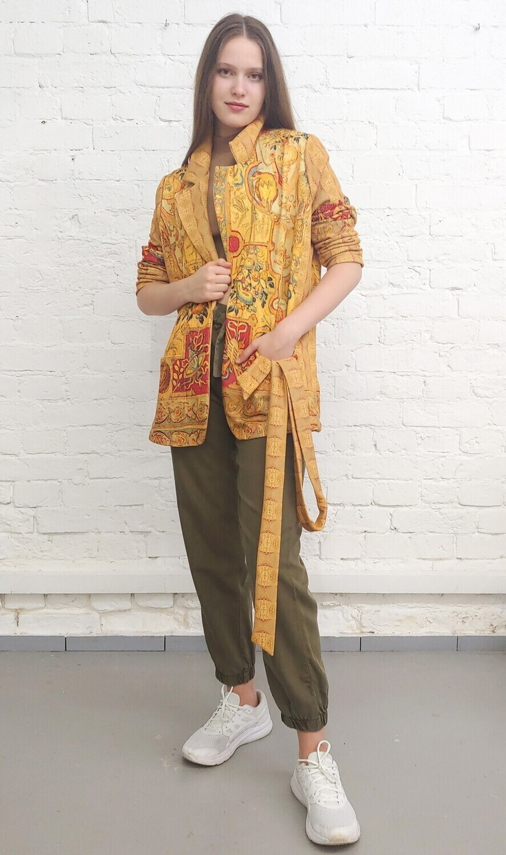 Трикотажный жакет "Гротеск с птицами", по мотивам фламандской шпалеры середины 16 века, серия "Гротеск"