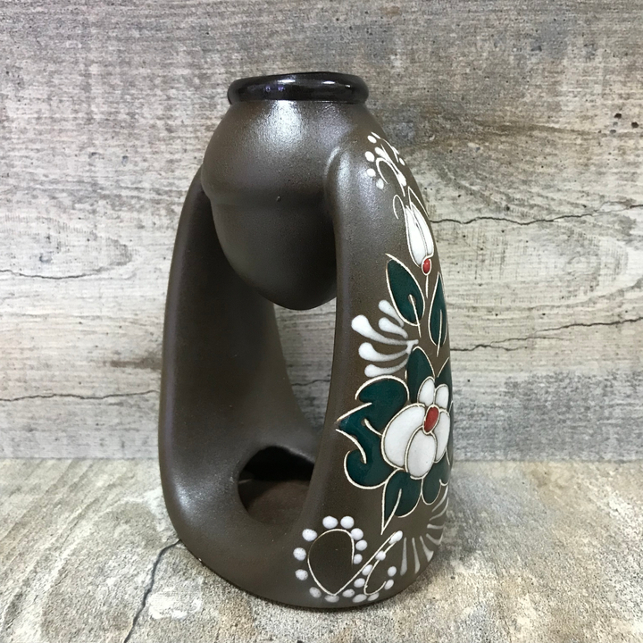 Аромалампа Каприз роспись цвет коричневый керамика 15 см