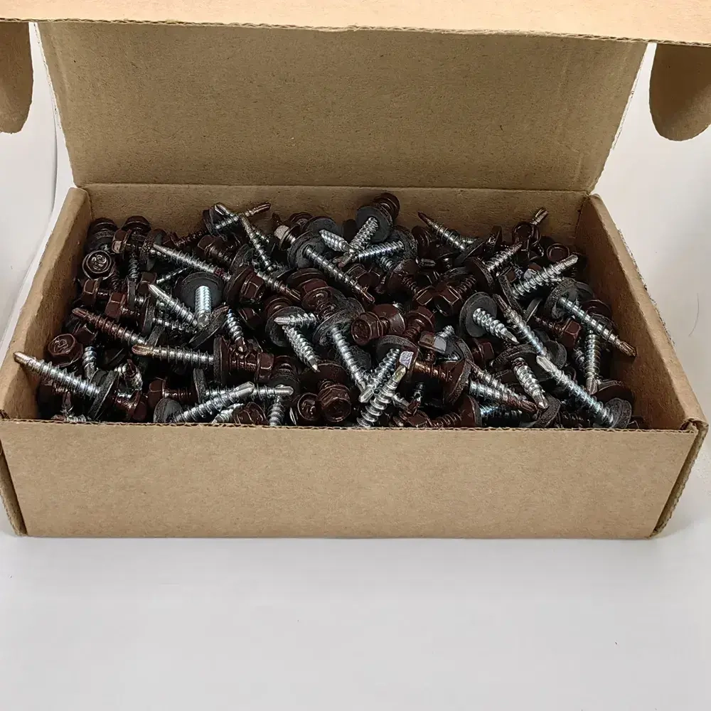 Саморезы кровельные по дереву 4.8х35 RAL 8017 (Шоколадно-коричневый) 1кг