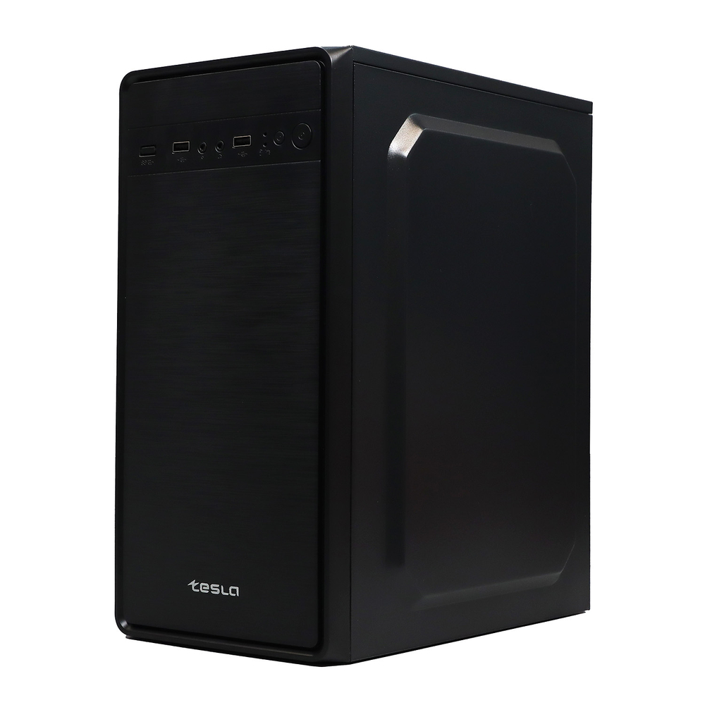 Корпус TESLA 1708BM, Без БП, mATX, чёрный, 2xUSB2 (TSL-1708-BM)
