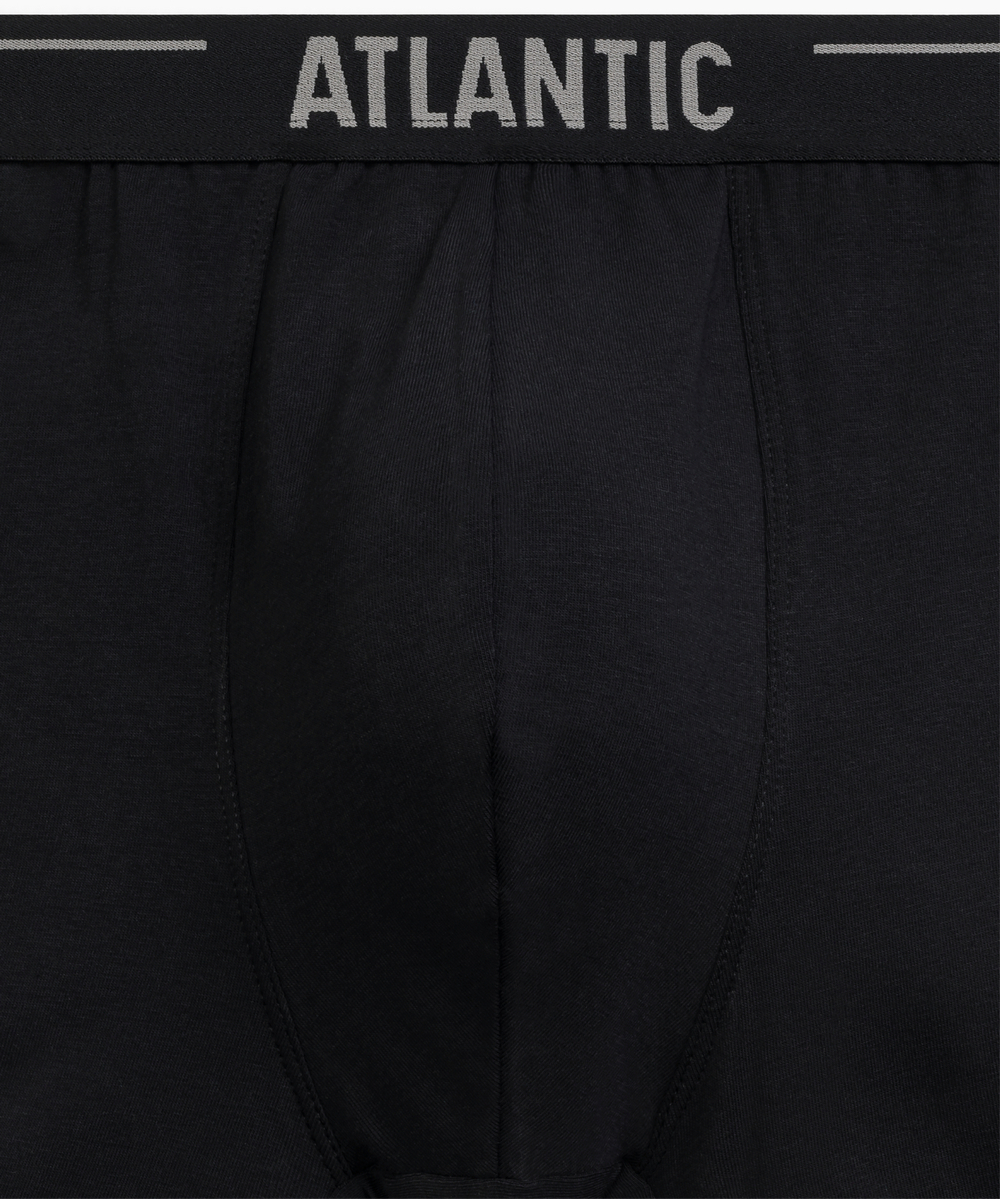 Мужские трусы шорты Atlantic, набор из 3 шт., хлопок, тёмно-фиолетовые + чёрные + тёмные хаки, 3MH-011