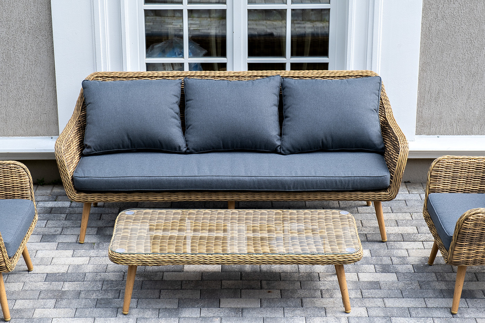 "Прованс" лаунж-зона плетеная из искусственного ротанга, цвет соломенный