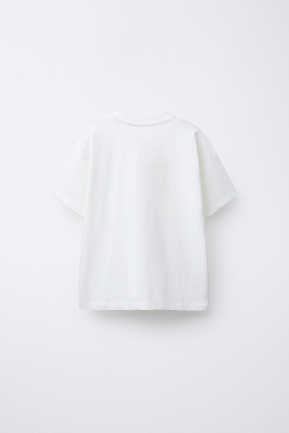 ZARA ФУТБОЛКА С ВЫШИВКОЙ, ЭКРЮ