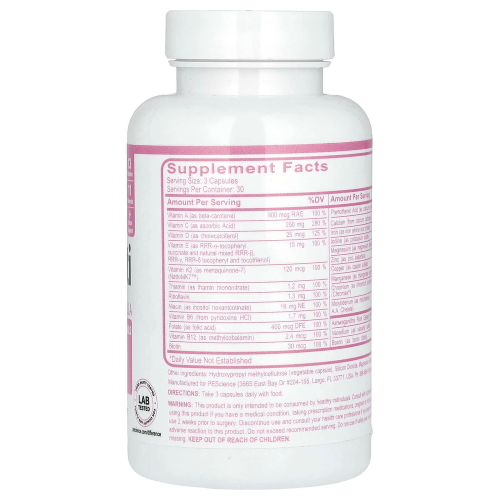 PEScience, TruMulti, формула для женщин, 90 капсул