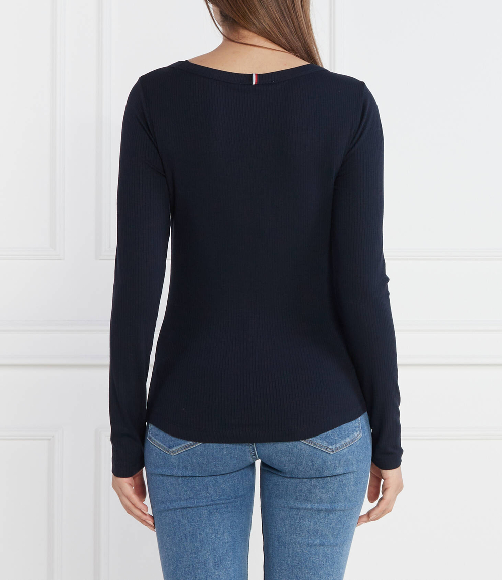 Блузка 5X2 RIB O-NK LS Tommy Hilfiger - темно-синий(WW0WW38869)
