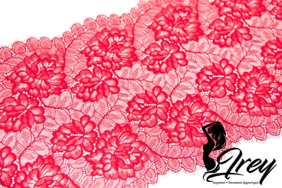 03-07 Кружево эластичные реснички 23 см, красный 100