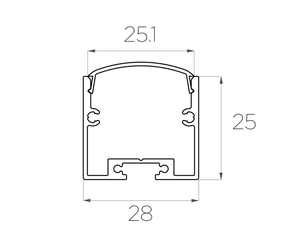 Профиль накладной алюминиевый LC-LP-2528-2 Anod