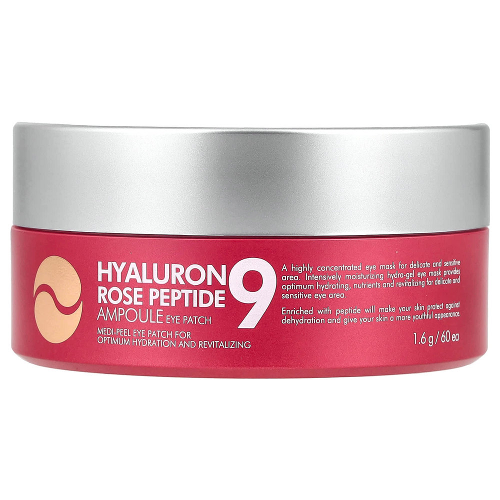 Medi-Peel, Hyaluron Peptide 9, патчи для глаз, роза, 60 шт.