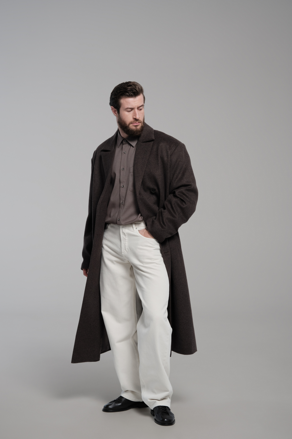 Джинсы широкие | beige