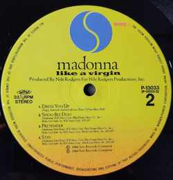 Винтажная виниловая пластинка LP Madonna Like A Virgin (Japan 1984) (Obi) Dress You Up