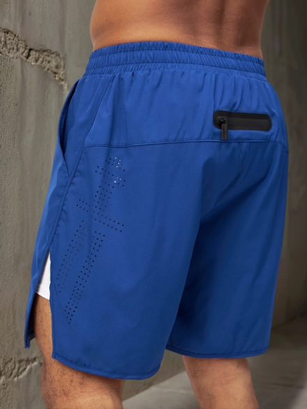 Шорты двойные тренировочные LEGENDA Gym Navy темно-синий