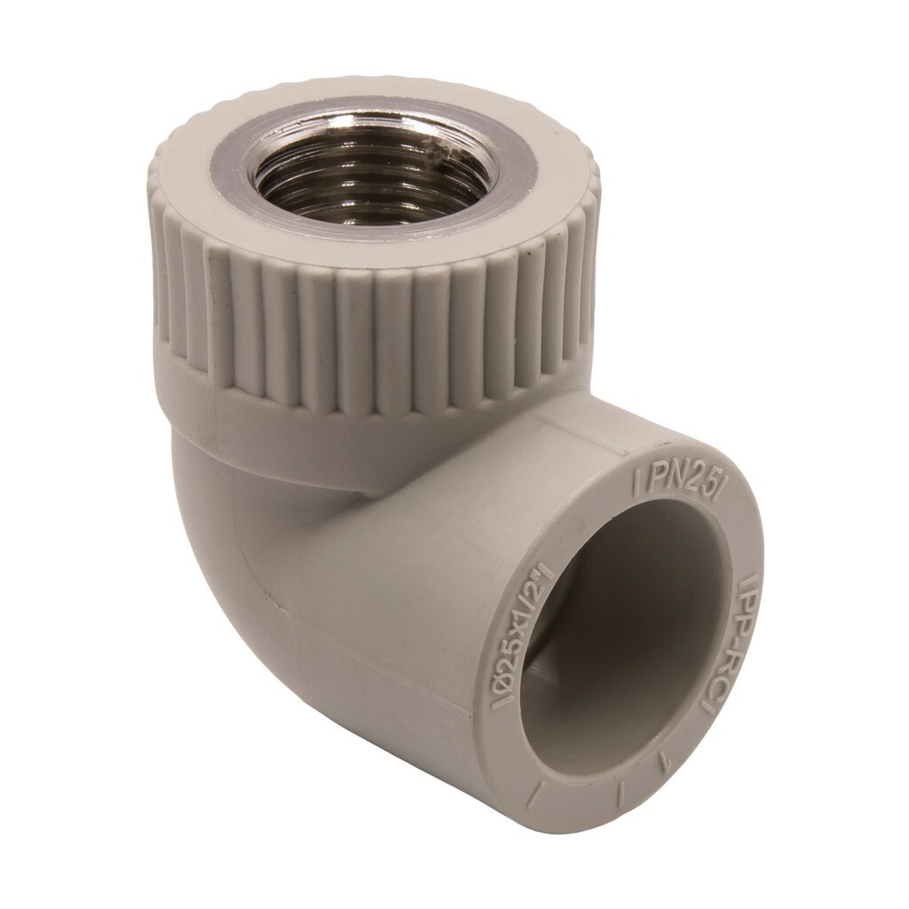 Уголок комб. вн 25х1/2'' EVER® plast  СЕРЫЙ (Россия)