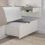 Каркас кровати с контейнером и матрасом - IKEA NORDLI, белый, НОРДЛИ ИКЕА