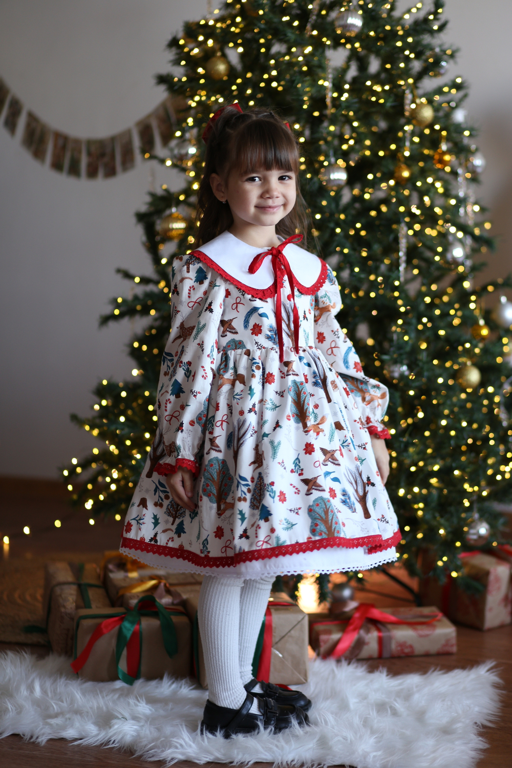 Платье "Лилия" со съемным воротником нг звери