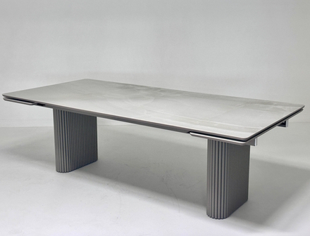 Стол М-City DISAUR Адажио 240 (320) См Эллипс Оникс (Varese Onice), керамика, Латте каркас