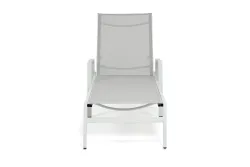 "Парма" шезлонг, каркас алюминий светло-серый (RAL7035) муар, ткань текстилен светло-серая