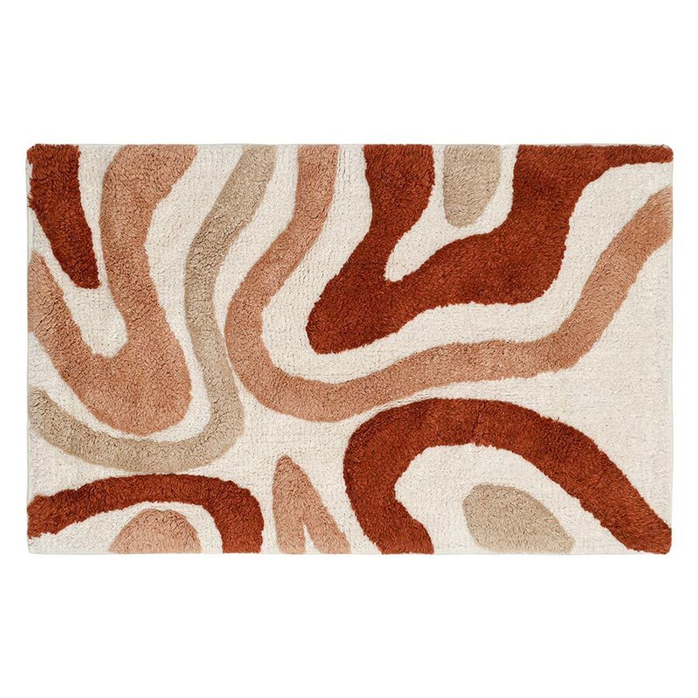 Коврик для ванной Flow терракотового цвета из коллекции Ethnic