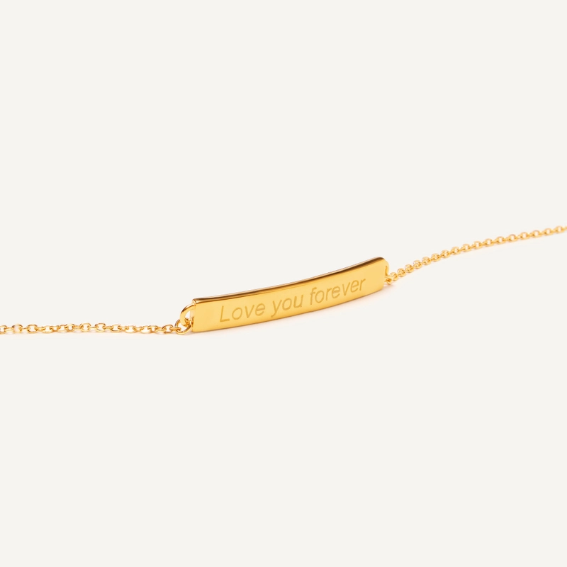 Браслет с Пластиной для Вашей Гравировки – Золото