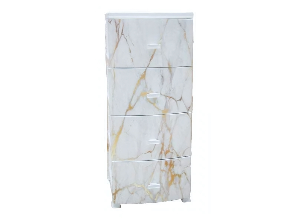 Комод 4-х секционный "Белый мрамор" белый