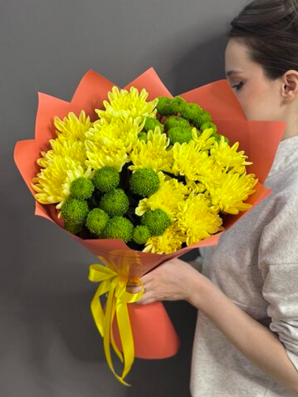 Букет из 5 кустовых хризантем