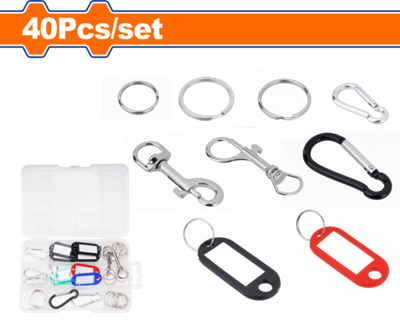 Набор карабинов для брелков 40 шт (36) WADFOW WKC1B01