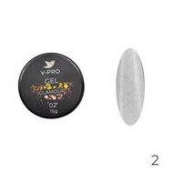 02Гель UV моделирующий V-PRO Glamour 15g со светоотраж.частичками