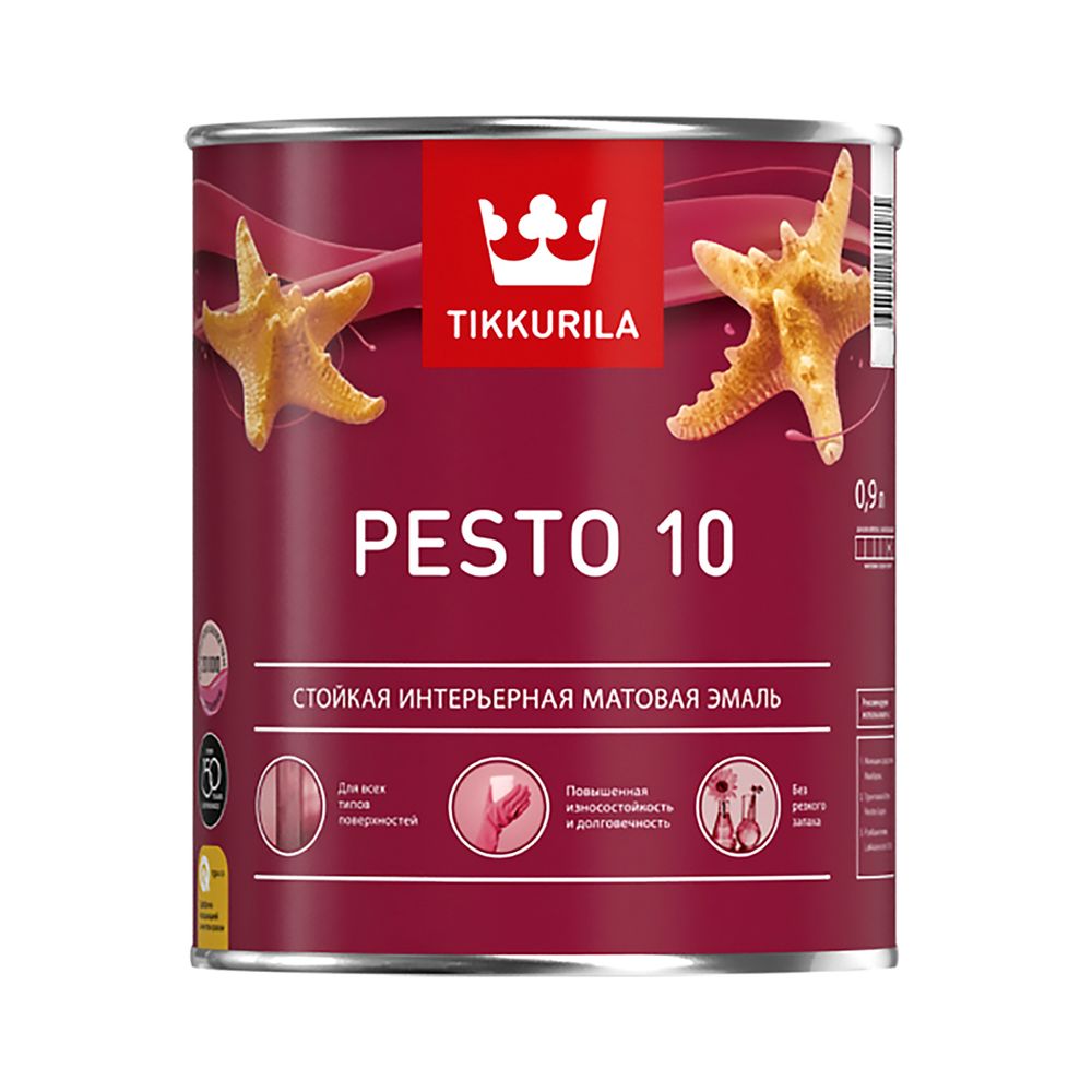 TIKKURILA PESTO 10 Стойкая универсальная матовая эмаль, база A, 0,9 л