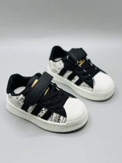 Детские кожаные кроссовки на липучке Adidas Super Star