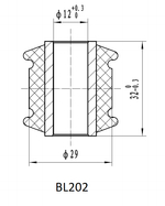 Втулка амортизатора (с маркировкой '1') SA202, SA256, SA258 РИФ