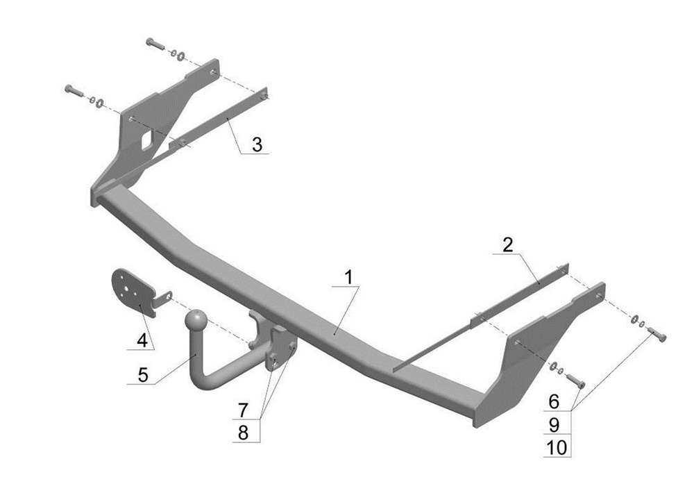 Фаркоп для Ford Focus II универсал 2004-2011 Тип шара: A. Нагрузки: 1500/75 кг, FD 25