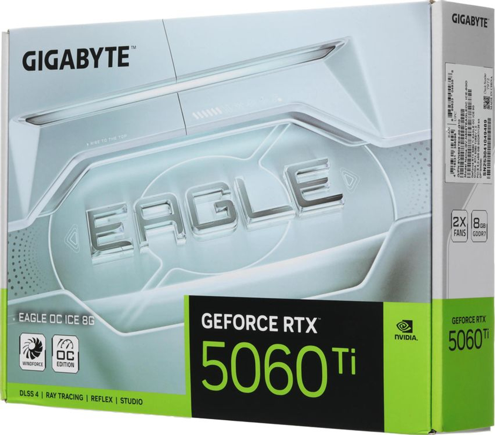 Видеокарта Gigabyte NVIDIA  GeForce RTX 5060TI GV-N506TEAGLEOC ICE-8GD 1.0 8ГБ Eagle, GDDR7, OC,  Ret