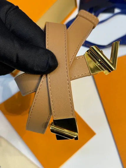 Ремень Louis Vuitton GO-14 кремовый