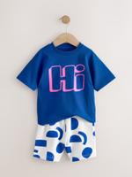 Футболка и шорты в комплекте для мальчика Next AG8-732, Синий, Белый