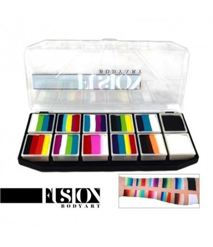 Аквагрим Fusion палетка артикейков радужная вспышка 12*10