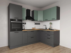 Кухонный гарнитур угловой Жемчуг 2400х1600 (38мм)