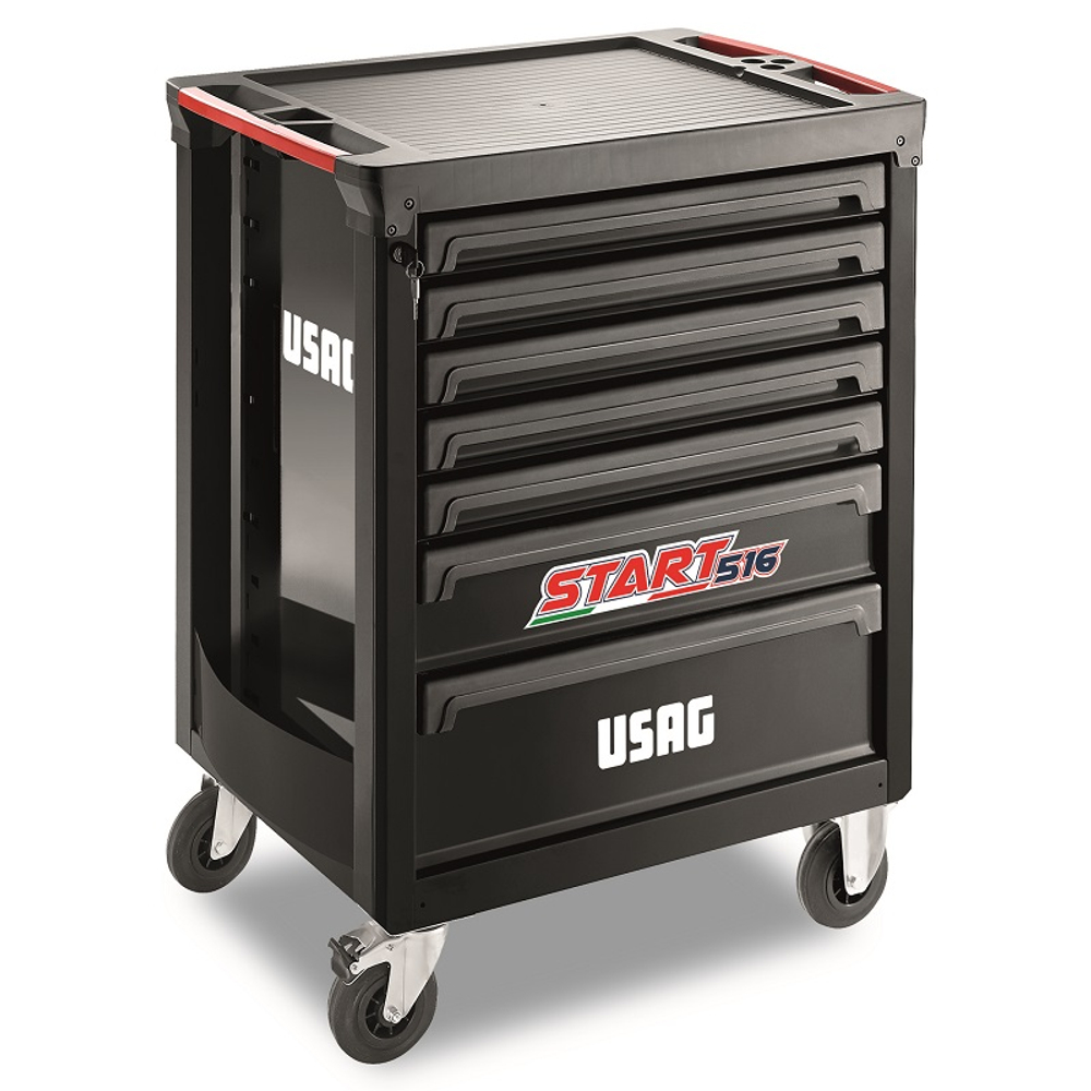 516 ST7NV Тележка инструментальная, 7 ящиков, черный цвет, USAG (Италия)