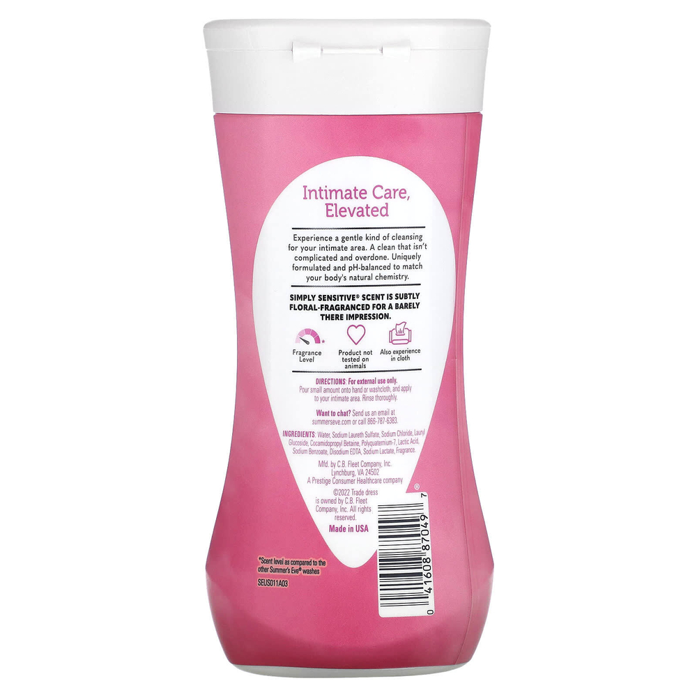 Summer's Eve, Daily Gentle Wash, для чувствительной кожи, для чувствительной кожи, 266 мл (9 жидк. унций)