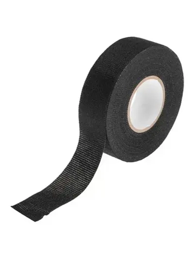 Изолента черная автомобильная 0.3х25 мм 15 м флисовая для проводов KRANZ