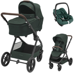 Коляска детская Maxi-Cosi Oxford Plus 3 в 1 с автокреслом CabrioFix Essential green 1978403110 Twillic Green/Зеленый