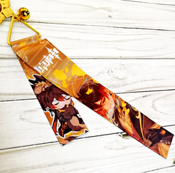 Тканевые брелоки с глазом Бога аниме игра "Геншин Импакт" - Чжун Ли