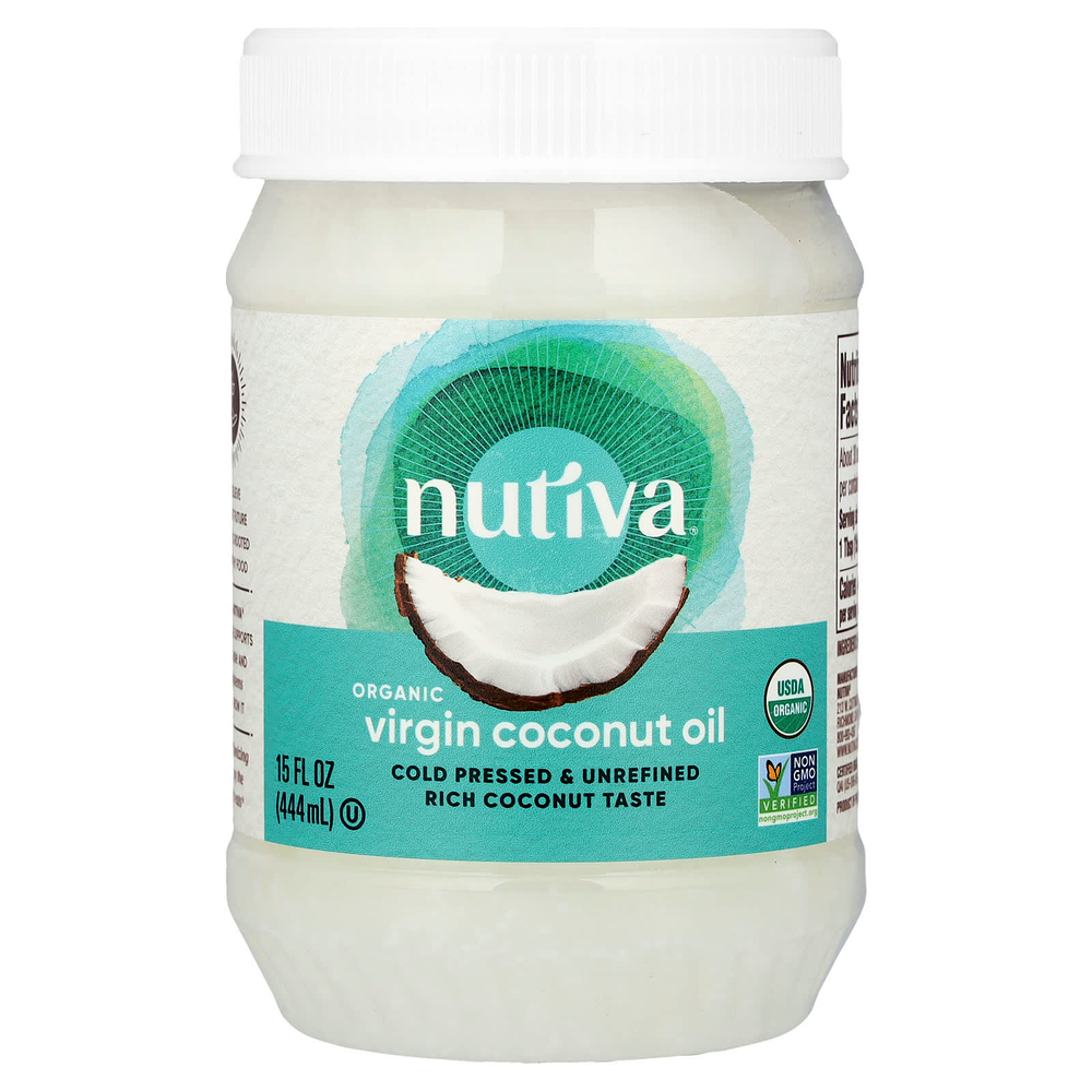 Nutiva, органическое кокосовое масло первого отжима, 444 мл (15 жидк. унций)