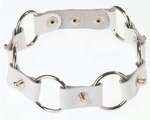 Белый ошейник с колечками (Цвет: белый)