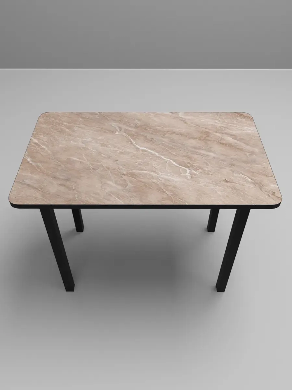 Обеденный стол "Мрамор бежевый" 110х70 см