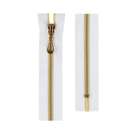 Молния декор. "GAMMA" с напылением, 16 см, нераз., №101G золото