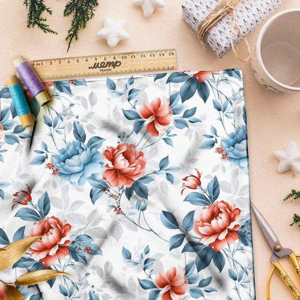 Ткань премиум таффета символы цветения