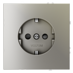 Розетка встраиваемая VOLTUM S70 с заземлением и защитными шторками, 16А, (шелк)