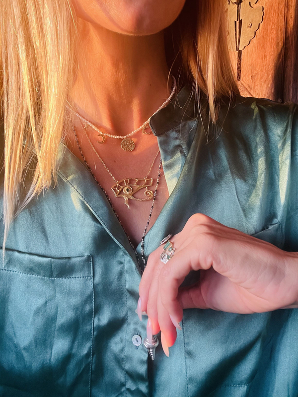 Подвеска "Глаз Гора" на цепи, позолота