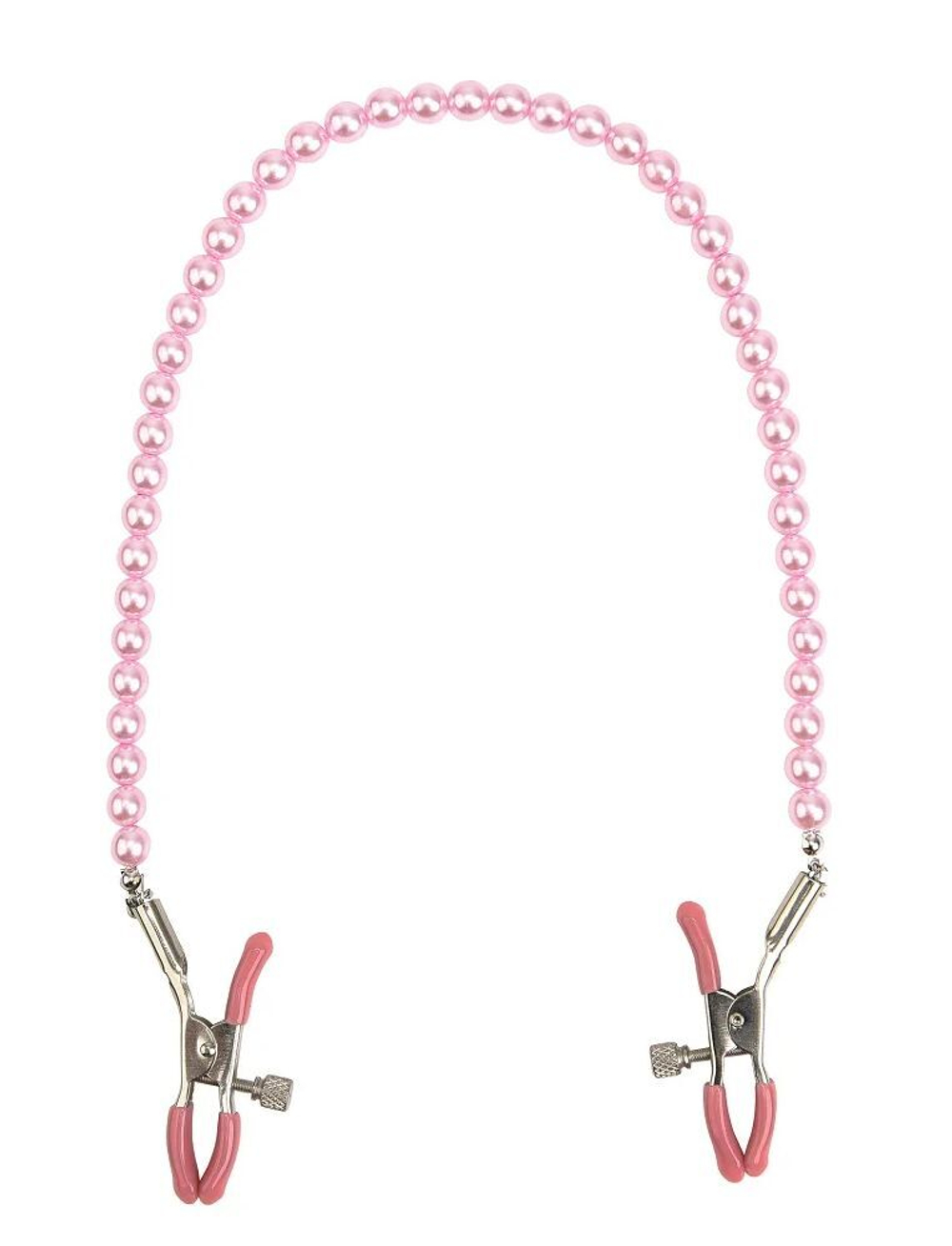 Зажимы на соски с розовыми бусами