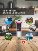 Титановый картридж для фильтра очистки воды TITANOF SL8, производительность до 500 л/час